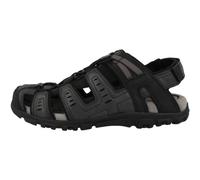 Geox Uomo Strada C Sandal, Sandalias Deportivas Hombre, Negro, 44 EU