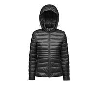 Geox W Jaysen Hood Jkt Chaqueta, Negro, 44 Mujeres