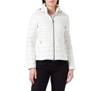Geox W Jaysen Hood Jkt plumón, Blanc De Blanc, 38 para Mujer