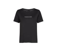 Geox W T-Shirt Logo Camiseta, Negro, M para Mujer