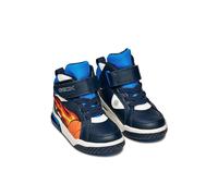 GEOX Zapatillas altas, transpirables, con LED, INEK. Color Azul Marino/Naranja