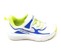 Geox Zapatillas deportivas de niño PRO-Ran J65P7F, color blanco y azul real, con , ergonómicas y amortiguadas, Blanco Y Azul Royal, 30 EU