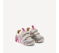 GEOX Zapatillas transpirables con tiras autoadherentes Iupidoo. Color Gris/Fucsia