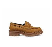 GEOX Zapatos de piel tipo derbie náutico Iridea. Color Coñac