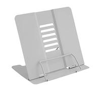 Geoyien Atril estudio, Atril para libros, Atril para estudiar, Estante lectura de metal multifuncional, ángulo ajustable, postura sentada correcta, para oficina, escuela, biblioteca, hogar (Gris)