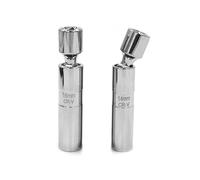 Geoyien Chingde Llave Bujias 16mm, Llave Bujias 14mm, 3/8, 12 Puntos, Magnética, 360° De Rotación, para Coches, Motos (Plata)