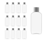 GEPACK Pack de 12 botellas de plástico reutilizables de 100 ml ideales para viaje | creadas con material reciclado y energías renovables
