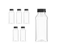 Gepack Pack de 5 botellas de plástico reutilizables de 250 ml | Creadas con material reciclable y com energías renovables | Ideales para zumos, agua | Con tapa a prueba de manipulaciones que se sella