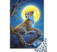Gépard Sous la Lune Set De 1000 Piezas Papel Reciclado Puzzle Familiar Actividad De Vinculación Familiar Horas De Entretenimiento Ocio Casa 70x50cm/1000pcs