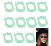 GEPAS Colmillos de Vampiro de Halloween Que Brillan en la Oscuridad, 12 Piezas de Dientes de Vampiro Falsos Brillantes para Cosplay, Dientes de Vampiro para Halloween, Truco o Trato, Recuerdos de