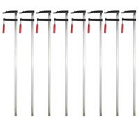 GEPCO - Juego de 8 abrazaderas (120 x 1200 mm, mango de plástico, mango de madera, 120 cm, 1,2 m)