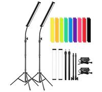 Gepege Kit de Barra de luz LED de vídeo para fotografía con trípode Ajustable, 9 filtros de Color, 5600 K, Regulable, portátil, para transmisión en Directo, Retrato, vlog