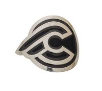 Gepinke Calcomanías de aleación de aluminio suaves para MTB BMX plegable marco delantero de bicicleta accesorios de ciclismo, tubo emblema DIY (CIN-elli.(negro) ))