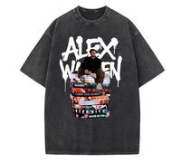 GEPLUM Camiseta Hombres Mujeres Cantante Alex Warren Estampado Verano Manga Corta Hip Hop Casual Oversized Camiseta con Cuello Redondo XXS-4XL-Style 1||l