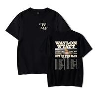 GEPLUM Camiseta Waylon Wyatt out of The Blue Tour 2025 Unisex Moda Casual Camiseta Cuello Redondo Manga Corta Streetwear Hombres Mujeres Tops De Verano XXS-4XL-Black||x_s