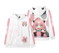 GEPLUM Sudadera con Capucha Spy X Family Anya Forger Cosplay Impresa Hoodie para Mujer Y Hombre Moda Sudadera De Manga Larga XXS-4XL-White||x_s