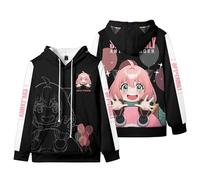 GEPLUM Sudadera con Capucha Spy X Family Anya Forger Cosplay Impresa Hoodie para Mujer Y Hombre Moda Sudadera De Manga Larga XXS-4XL-Black||m