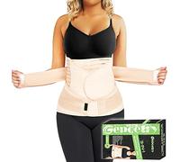 Gepoetry Fajas de recuperación 3 en 1 posparto para el vientre, faja de recuperación abdominal, postoperatoria, cinturón de soporte para vientre, cintura y pelvis y soporte de espalda (beige, pequeño