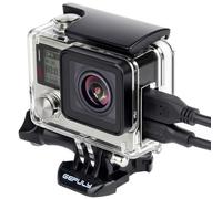 GEPULY Carcasa de esqueleto para cámara GoPro Hero 4, Hero 3+, Hero 3 de acción lateral, con puerta trasera de esqueleto para cámara GoPro Hero4, Hero3+, Hero3