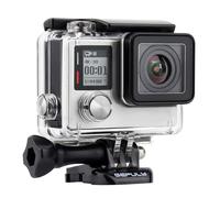 GEPULY Carcasa Impermeable para GoPro Hero 4, Hero 3+, Hero 3, fotografía subacuática, Resistente al Agua hasta 40 m, con Soporte de liberación rápida, Tornillo de Pulgar