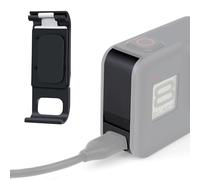 GEPULY Cubierta de batería de repuesto de aluminio para GoPro Hero 8 de color negro, carga sin quitar la cubierta de la batería con puerto tipo C, fácil instalación