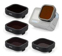 GEPULY Juego de Lentes de Filtro ND para GoPro Hero 13, Accesorios Negros, Paquete de 4 filtros de Buceo GoPro ND8, ND16, ND32, ND64, Go Pro, Accesorio Submarino, Densidad Neutra Multicapa