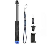 GEPULY Monopod de Mano de Aluminio Impermeable para cámaras de acción Digitales Gopro Hero Session MAX Insta360 AKASO dji OSMO