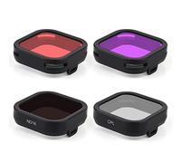 GEPULY Paquete de 4 filtros de esnórquel para GoPro Hero 12 11 10 9 negro - Filtro polarizado de lente de cámara (CPL) filtro ND (ND16), filtros rojo magenta, densidad neutra, protector de buceo poco