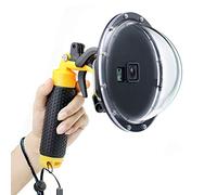 GEPULY Puerto de cúpula para GoPro Hero 7/6/5 Negro/Plateado/Blanco, Carcasa Impermeable, Lente de Buceo, Agarre de Mano Flotante, para fotografía submarina
