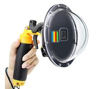 GEPULY Puerto de cúpula para GoPro Hero 9, 10, 11, 12, Color Negro, Impermeable, Funda de Buceo + Agarre Flotante + Accesorios de gatillo para cámara GoPro Hero 12/11/10/9, Color Negro