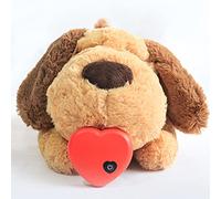 GEQIAN Juguete de ayuda conductual para mascotas Juguete para cachorros con latido del corazón - Juguete de entrenamiento de comportamiento para calmar perros Juguete de peluche de animal para dormir