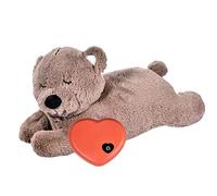 GEQIAN Juguete de ayuda en el comportamiento para mascotas, juguete para cachorros con latido del corazón - Juguete de entrenamiento de comportamiento para perros que calma, animal de peluche para