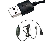 GEQUDIO Accessori cavo con USB per PC, Mac, Laptop, con controllo Audio, Solo cavo (Senza cuffie)