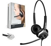 GEQUDIO Auriculares adecuados para Unify OpenStage 30 40 60 80 OpenScape, innovaphone teléfono con RJ - Almohadillas de Repuesto para Auriculares - 80 g de Peso (2 Altavoces)