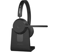 GEQUDIO Auriculares Bluetooth con micrófono Berlín - Auriculares inalámbricos para oficina, PC, Mac y ordenador portátil, con estación de carga, multipunto y 500 h de espera, hogar y negocios (con