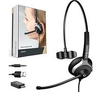 GEQUDIO Auriculares con conexión USB-A, USB-C y Jack de 3,5 mm adecuados para PC y Mac - Almohadillas de Repuesto para Auriculares - Cable reemplazable - la luz 60g (1 Altavoz)