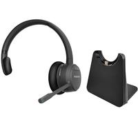 GEQUDIO GC-1 [Nueva Edición Rediseñada] Auriculares DECT & Bluetooth con estación de carga para AVM FritzBox - Diadema extendida y control inalámbrico de llamadas en FritzFon - Mono para PC y