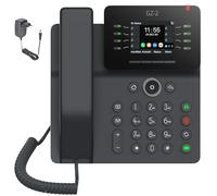 GEQUDIO Teléfono IP GZ-2 con fuente de alimentación - Fritzbox, compatible con telecomunicaciones - Manos libres y pantalla a color - Instrucciones para FritzBox, Sipgate, caja de digitalización