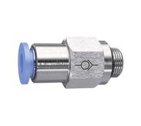 Ger. Válvula antirretorno "Blaue Serie", Gew. Para cerradura, G 1/2 a, para llave de diámetro exterior de 10 mm, de trabajo. Máx. 10 bar, plástico/MS vern.