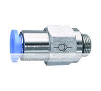 Ger. Válvula antirretorno "Blaue Serie", Gew. Para cerradura, G 1/8 A, para llave de diámetro exterior de 8 mm, Máx. 10 bar, plástico/MS vern.
