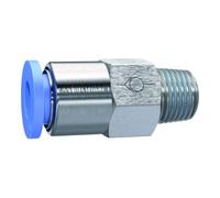 Ger. Válvula antirretorno "Blaue Serie", Schl. a fuente, R 1/4 a, para llave de diámetro exterior de 8 mm, de trabajo. Máx. 10 bar, plástico/MS vern.