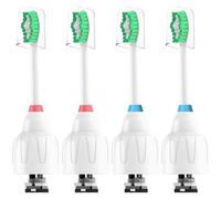 GERAGER Cabezales de repuesto para cepillo de dientes eléctrico Philips Sonicare Screw-on E-Series, Xtreme, CleanCare, limpia eficazmente la placa dental, anillos multicolor, paquete de 4