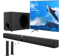Geragerock Barra de Sonido con subwoofer para TV, 120W 2 en 1 Soundbar Home Theater, 1 Juego de Surround Sound System con Deep Bass&Volumen Boost&3 Ecualización Modos, Bluetooth 5.3/ARC/Opt/AUX