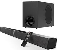 Geragerock Barra de Sonido con subwoofer para TV, 120W 2 en 1 Soundbar Home Theater, 1 Juego de Surround Sound System con Deep Bass&Volumen Boost&3 Ecualización Modos, Bluetooth 5.3/ARC/Opt/AUX