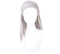 Geralt of Rivia Cosplay Wig White Slivery Straight Synthetic Hair Wigs for Men Party Novel Game Costume Halloween + Wig Cap