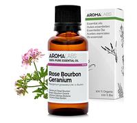Geranio Rosado Bourbon BIO (Pelargonium graveolens - Bourbon) - 30 mL - Aceite Esencial Quimiotipado y Certificado AB - Aroma Labs
