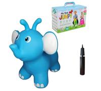 GERARDO'S Juguetes Jumpy Elefante Azul - Animales rebotantes a Partir de 1 año y a Partir de 2 años - Juguete Inflable para Exterior o Interior para niños pequeños a Partir de 12 Meses