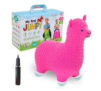 GERARDO'S Toys Caballito hinchable de alpaca rosa para niños a partir de 1 año y a partir de 2 años. Animales hinchables para uso exterior o interior, para niños a partir de 12 meses.