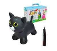 GERARDO'S Toys Jumpy Gato negro - Animales rebotantes a partir de 1 año y a partir de 2 años, juguete inflable para exteriores o interiores, para niños pequeños a partir de 12 meses, incluye bomba de