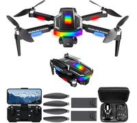 Gerbala Drone Plegable Sin Escobillas para Principiantes - Fácil Despegue/Atterrizaje, Doble Cámara, 3D Flip, Sensor de Gravedad, Follow Me - FPV Wi-Fi Dron con Cámara HD 1080P y 2 Baterías
